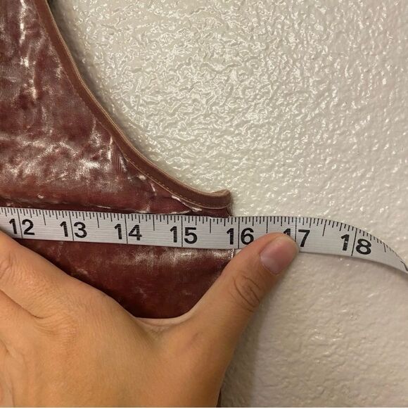 American Eagle SOFT SEXY stretch crushed VELVET CROP slip CAMI Y2K top M - Picture 11 of 12